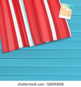 Summer time background  with photo and copyspace, vector illustration