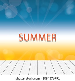 Summer time background with text - illustration. Vector illustration of a glowing Summer time background.