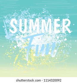 Summer time background with text - illustration. Bright summer fun card