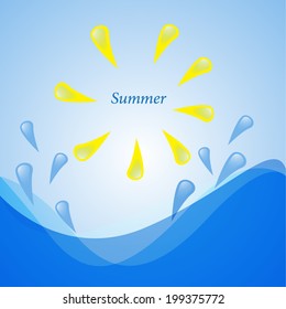 Summer time background with text - illustration. Vector illustration of a glowing Summer time background. 
