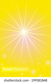 Summer time background with text - illustration. Vector illustration of a glowing Summer time background. eps 10