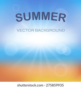 Summer time background with text - illustration. Vector illustration of a glowing Summer time background.