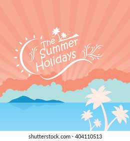Summer time background with text - illustration.