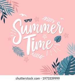 Summer time background with tropical vibes