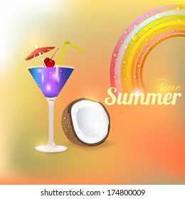 Summer Time Background Vector Design