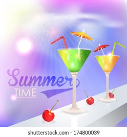 Summer Time Background Vector Design