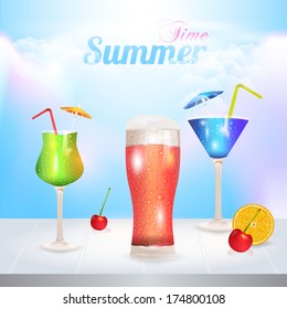 Summer Time Background Vector Design