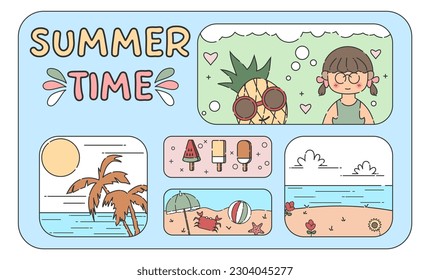 
Summer time background vector illustration .