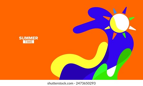 summer time background. vector illustration. hd layout, banner, poster, greeting card template design