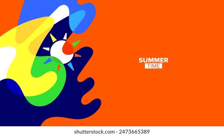 summer time background. vector illustration. hd layout, banner, poster, greeting card template design
