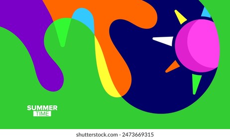 summer time background. vector illustration. hd layout, banner, poster, greeting card template design