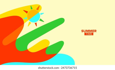 fondo de la hora de verano. Ilustración vectorial. diseño hd, Anuncio, póster, diseño de Plantilla de tarjeta de felicitación