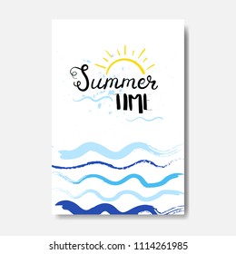 summer time badge Isolated Typographic Design Label. Season Holidays lettering for logo,Templates, invitation, greeting card, prints and posters.