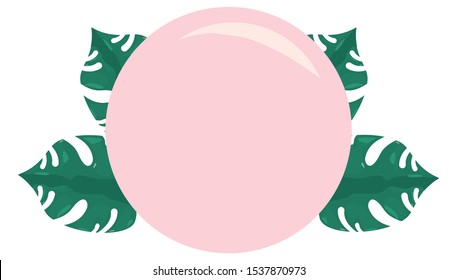 summer time badge leaves tropical template vector illustration