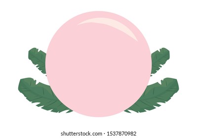 summer time badge leaves tropical template vector illustration