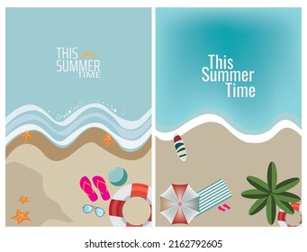 summer time banner design abstract illustration and vector