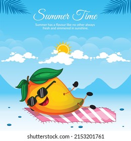 Summer time banner design template.