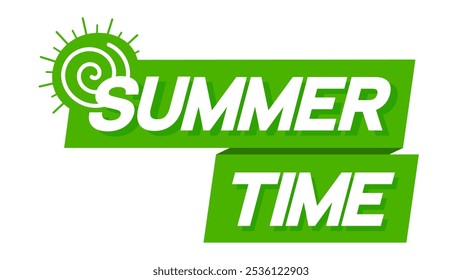 Summer time banner for label, tag, sign, sticker, poster, advertising, template, promotion and template design