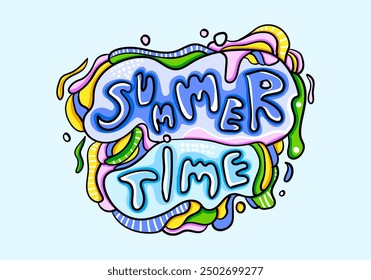 Summer Time.  banner and poster template design. Illustration