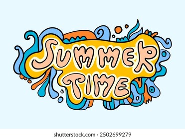 Summer Time.  banner and poster template design. Illustration