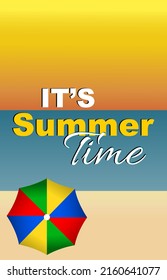 Summer time beach background - stock illustration