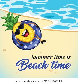 Sommerzeit ist Beachzeit Banner Design Vorlage.