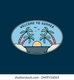 Summer time beach cartoon tshirt concept designs