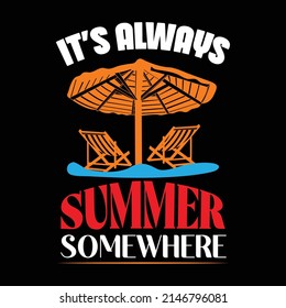 Summer Time beach element vector collection Quotes Typography T Shirt Design
