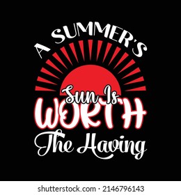 Summer Time beach element vector collection Quotes Typography T Shirt Design
