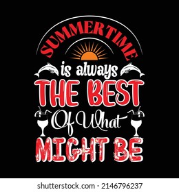 Summer Time beach element vector collection Quotes Typography T Shirt Design
