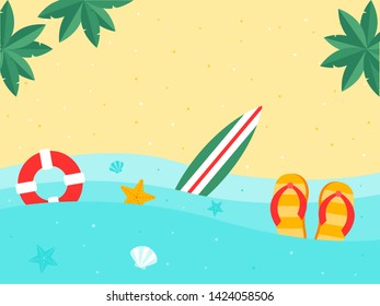 Summer time, Summer beach poster vector illustration