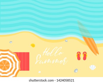 Summer time, Summer beach poster vector illustration