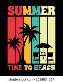 summer time to beach, summer t shirt design print 