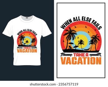 Summer time beach t-shirt design vector illustration, Vector summer day t shirt design 