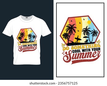 Summer time beach t-shirt design vector illustration, Vector summer day t shirt design 