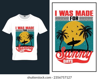 Summer time beach t-shirt design vector illustration, Vector summer day t shirt design 