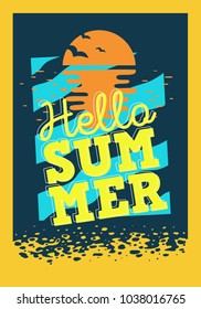 Summer Time Beach Vacation Holiday Tropical Exotic Fresh Design. Vector Graphic
