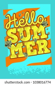 Summer Time Beach Vacation Holiday Tropical Exotic Fresh Design. Vector Graphic