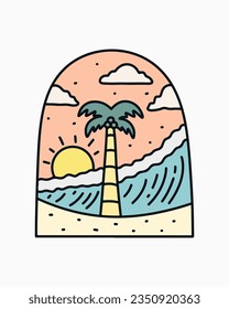 Summer time and beach vibes vector illustration for t shirt and sticker