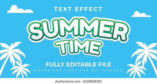 Summer Time Blue And White Text Effect Design