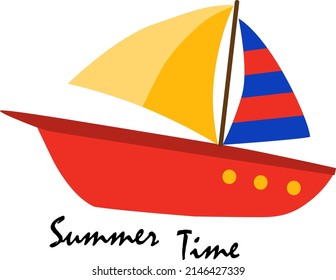 summer time boat illustraton vector