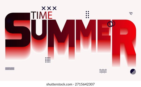Sommerzeit Fett Text mit abstraktem Design
