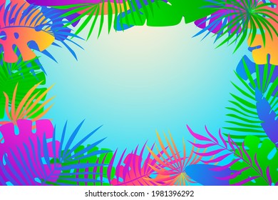 Summer Time Bunner Tropical Pattern Background