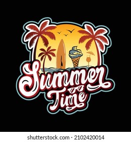 Summer Time California Tshirt Design Template Vector File. California Beach Tshirt Design