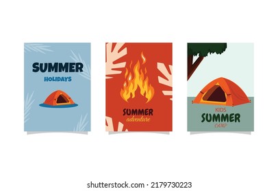 Summer Time Camping Tent Simple Card Template