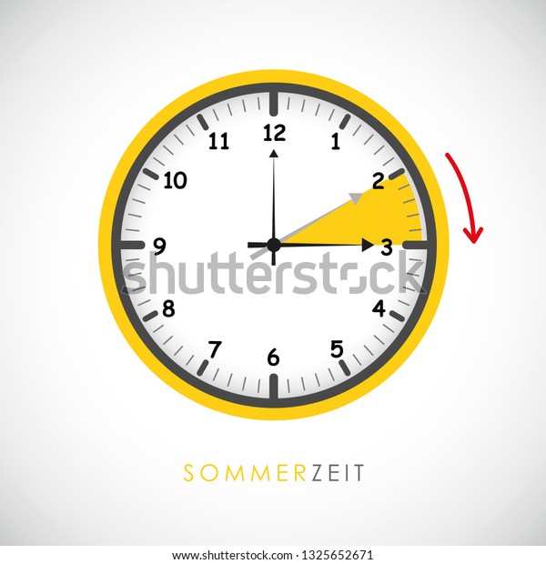 Summer Time Clock Daylight Saving Time Stock Vector Royalty Free 1325652671