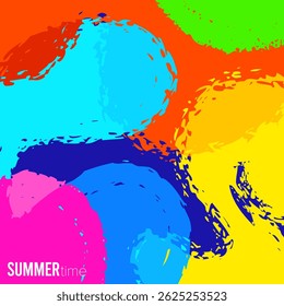 summer time. colorful brush strokes and textures. Background template