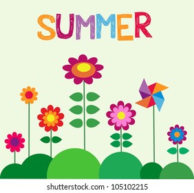 Summer time;  colorful flowers