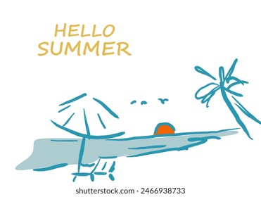  summer time Cute vector illustration of four seasons.