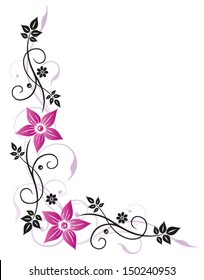 Summer time decoration, pink flowers with black leaves.